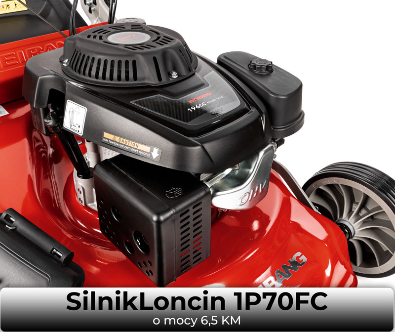 Silnik Loncin LC1P70FC o mocy 6,5 KM w kosiarce Weibang WB537SLC 3IN1